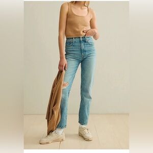 Madewell the perfect vintage straight jeans medium wash size 24 style NC018.